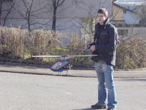 Moritz beim fliegen.