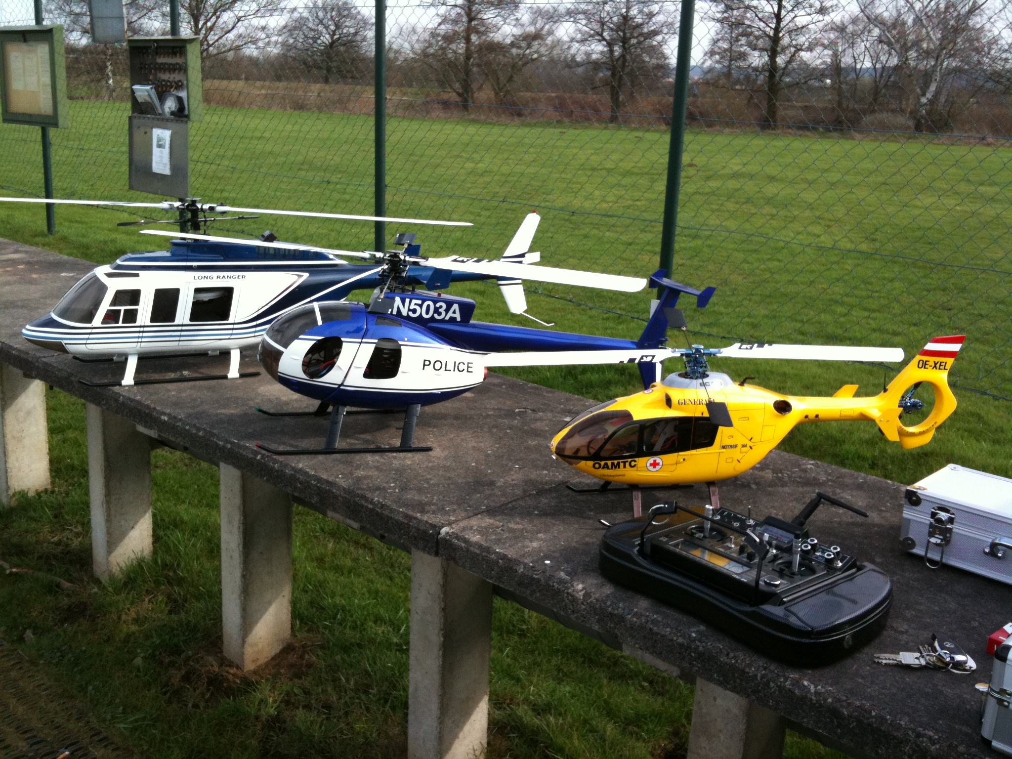 LongRanger mit T-Rex 600, Hughes 500 mit T-Rex 500 und EC mit T-Rex 450