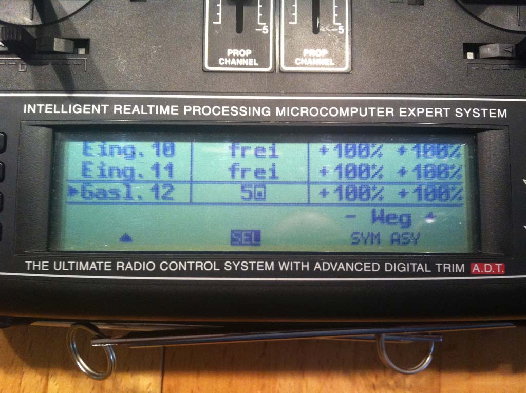 Gebereinstellungen Gaslimiter