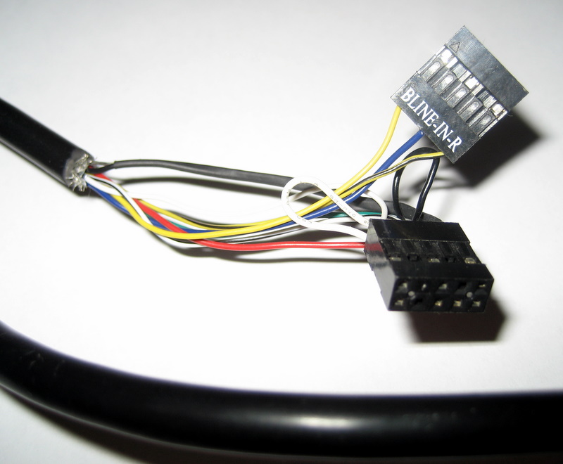 8 nutzbare Kabel zzgl. Masseschirmung von einem Maxdata PC für den Frontaudio Anschluss