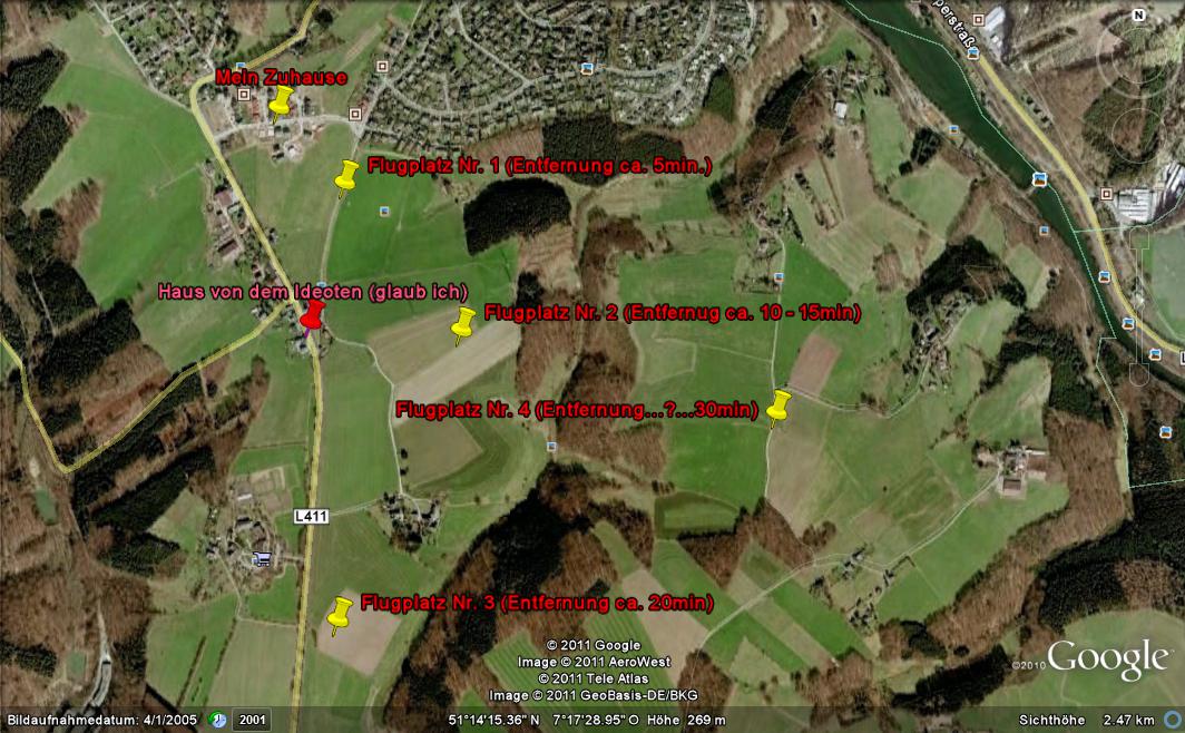 Die Zeiten sind geschätzt...Und zu Fuß, nicht mit dem Auto ;-)