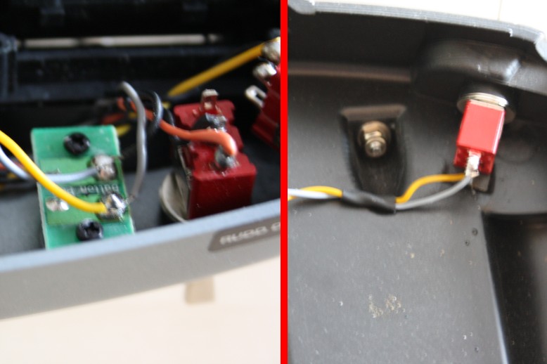 Der &quot;neue&quot; Throttle-Cut-Schalter, mit Leitung zum Taster.