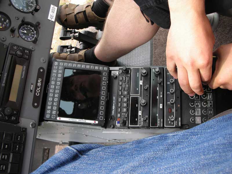 mit Spiegelbild vom Piloten.