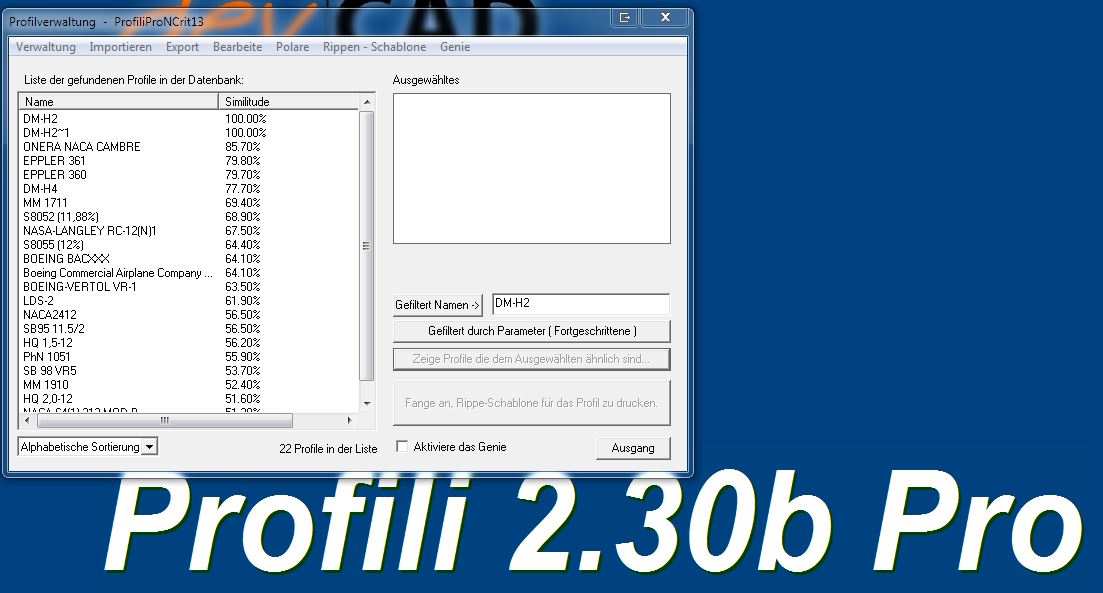 Vergleich mit vorhandenen Profilen