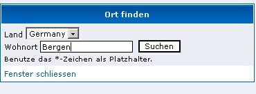 Fenster Ort Suche