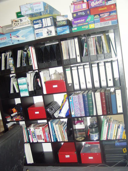 Und hier versuchen wir einen Teil der Sachen zu verstauen