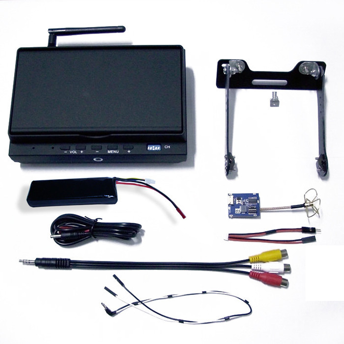 FPV Set für Cheerson CX - 20 RC Quadcopter 7inch LCD-Monitor-5.8GHz 200MW 32CH AV-Receiver und Launcher- BLACK
