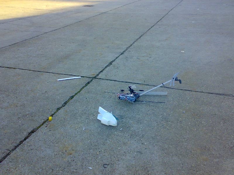 Der Tatort direkt nach dem Crash - so lag er dann da.