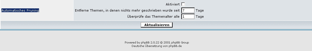 Automatisches Pruning