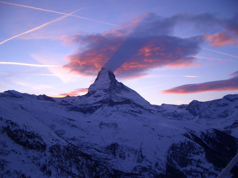 Sonnenuntergang von Riffelalp aus gesehen.