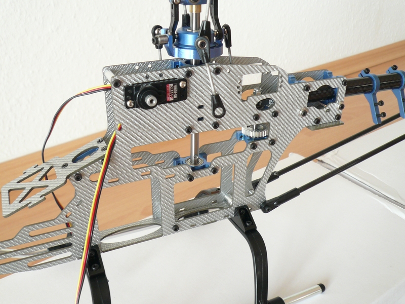 Pikke450-3D, 2teiliges Chassis, noch 2x Drucklager für Hauptrotorwelle