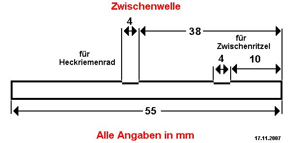 masse für zwischenwelle