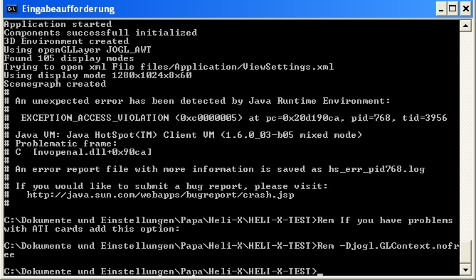 DOS-Fenster testHeli-X_jogl