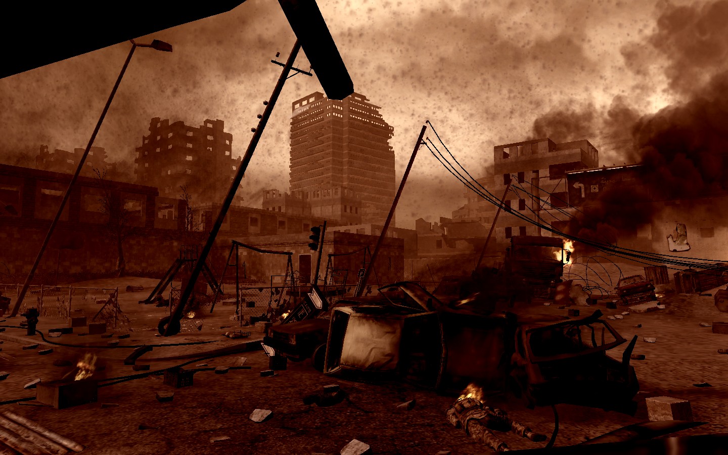 ...kurz nach dem Super Gau.... im abgestürtzten Hubi..