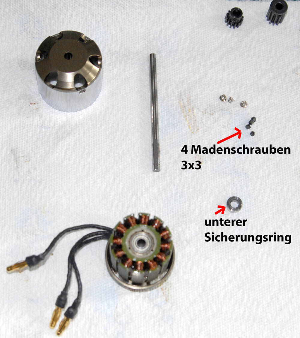 Alle Teile auseinander gebaut...