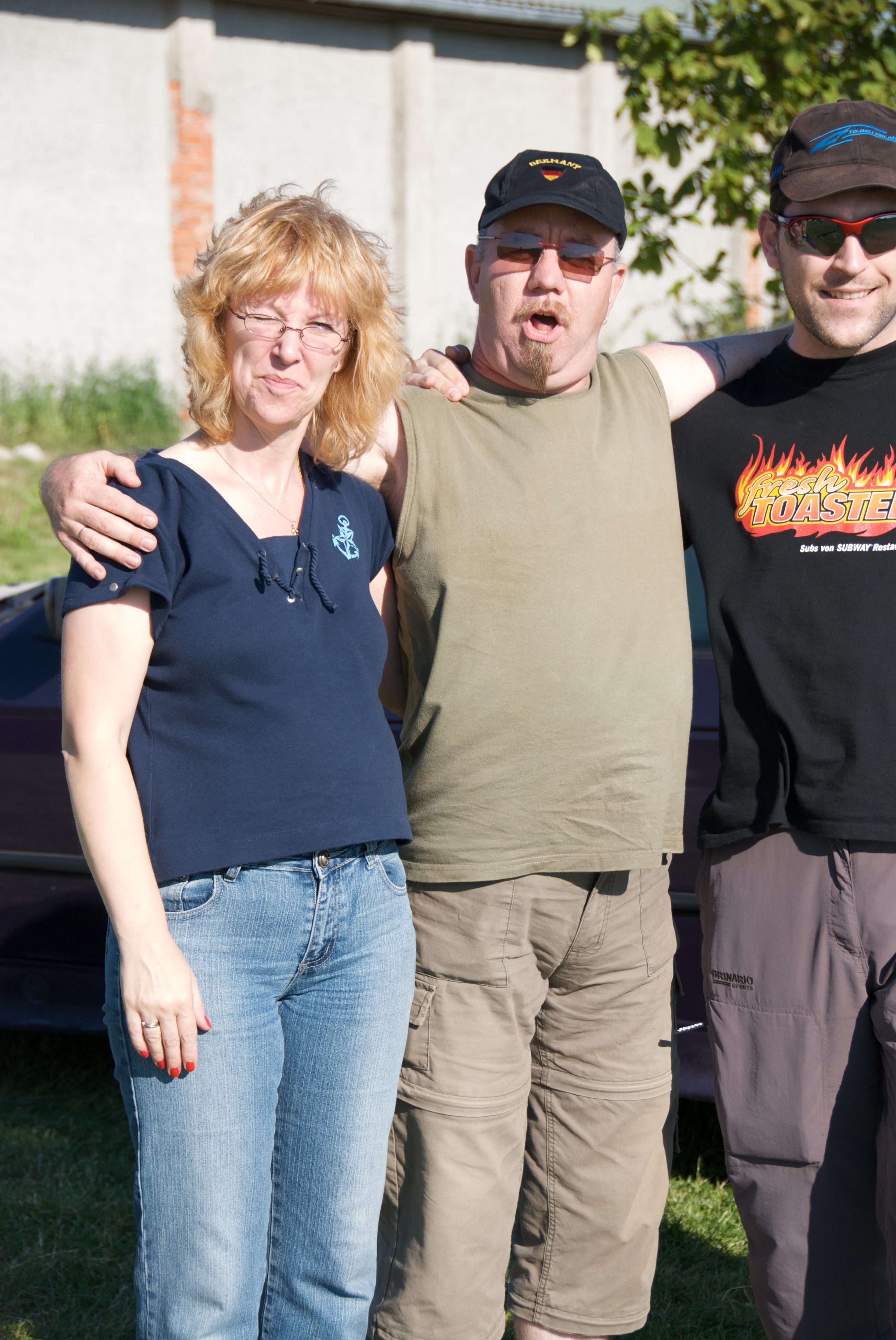 Jörg (Burgman) beim Lufthohlen mit seiner Biggi und Michael