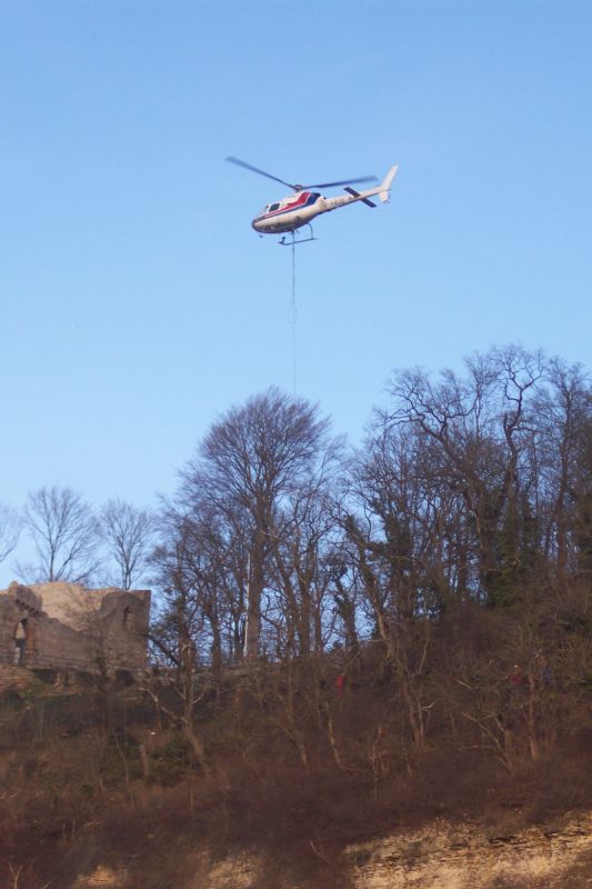 Seil auf Spannung und Baum absägen...