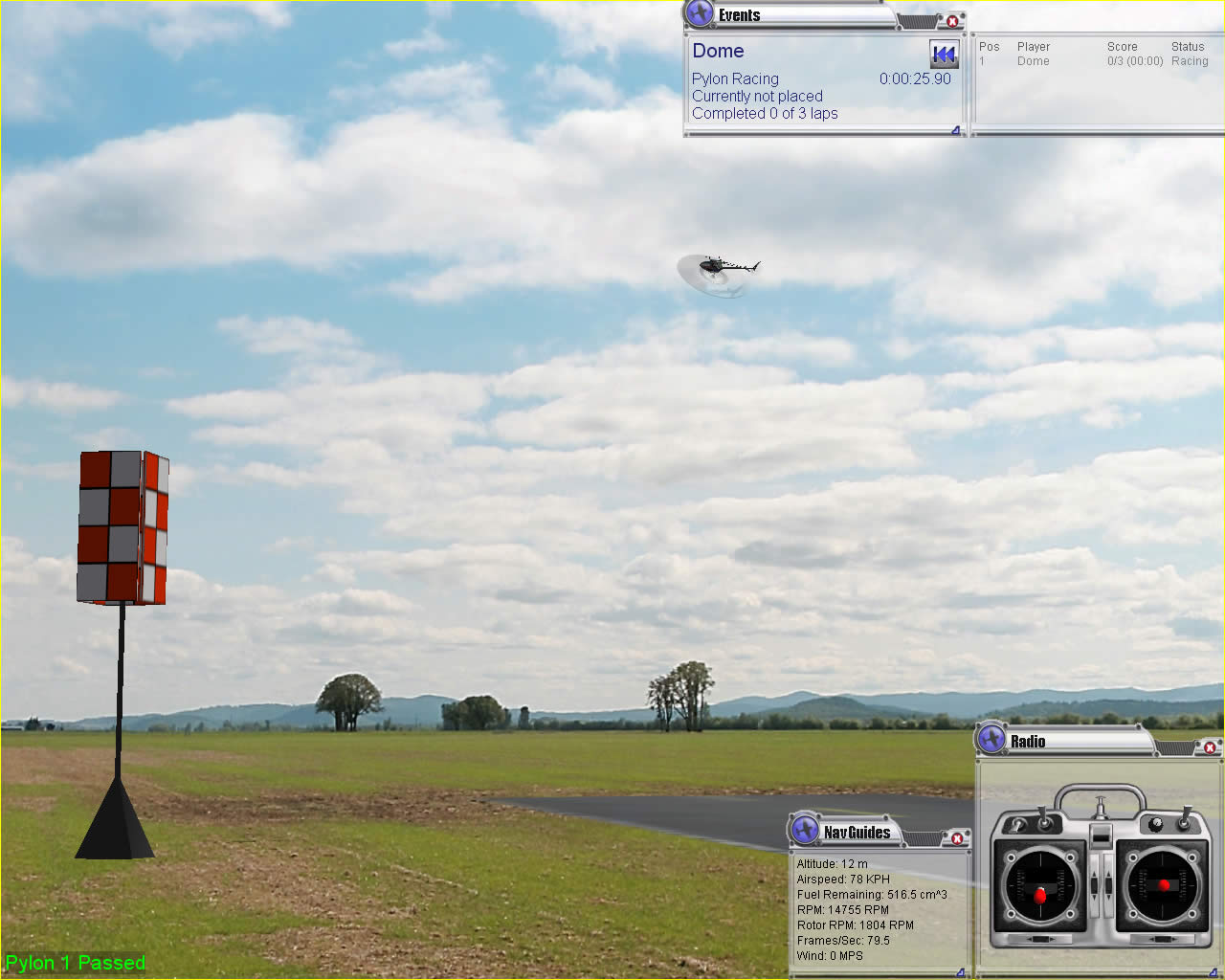 Pylon Racing, einfach im Kreis um die Pylonen herumfliegen