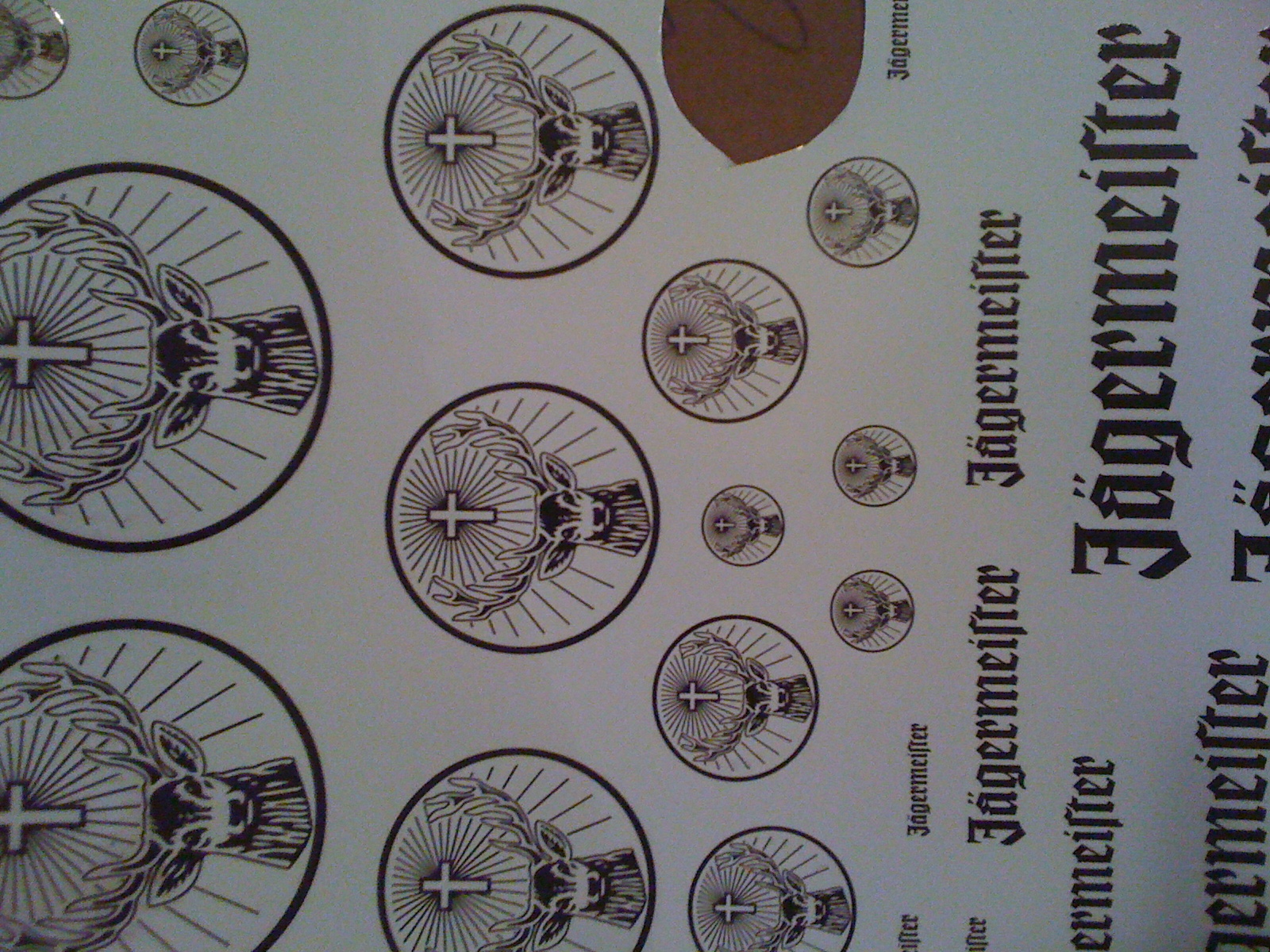 Der auf TTS -Papier gedrickte Decal Bogen