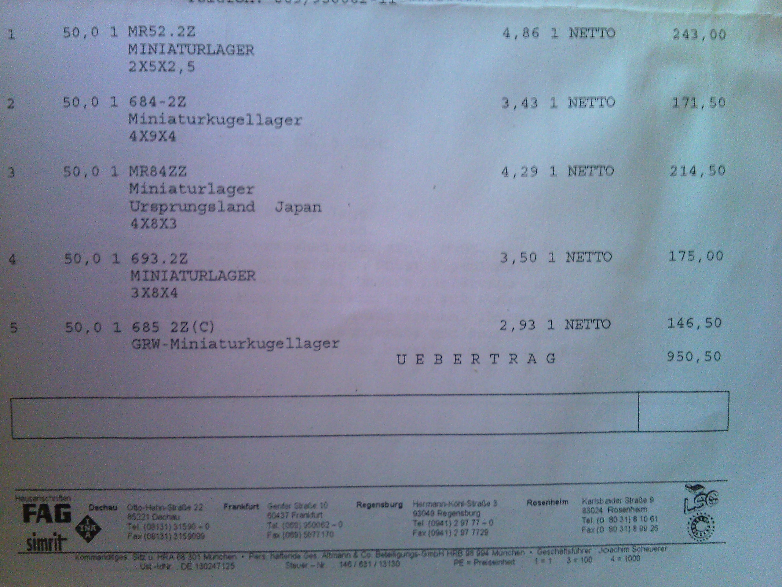 Rechnung S1