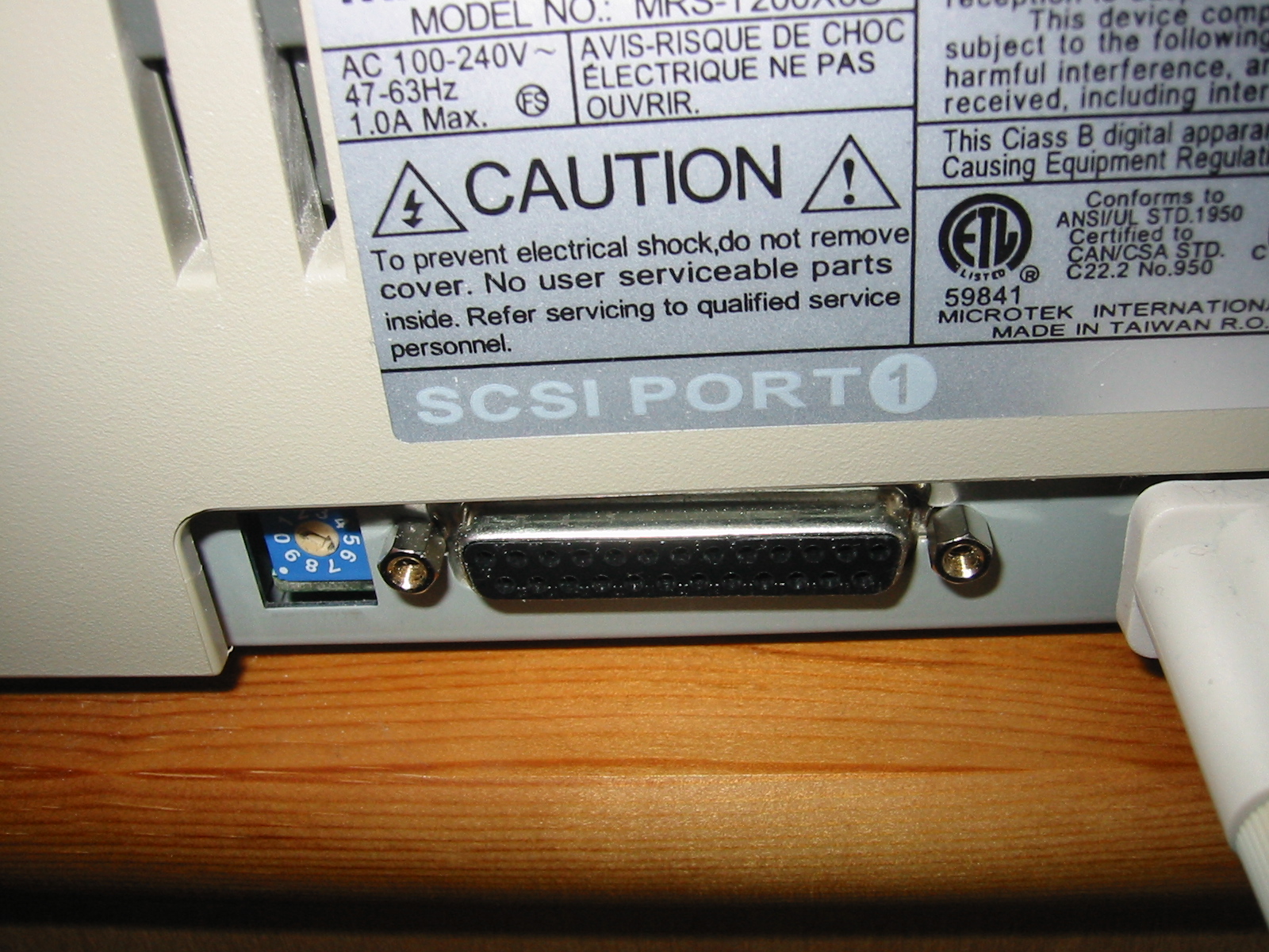 SCSI-Buchse am Scanner