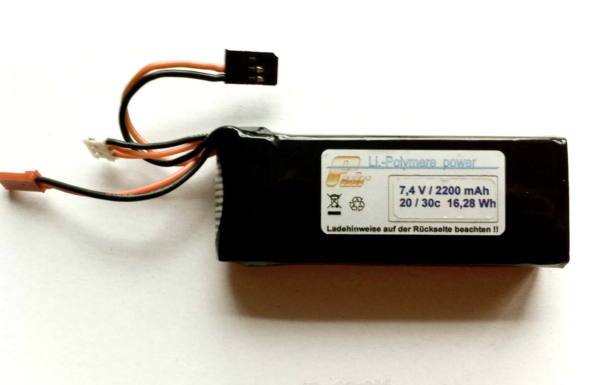 2s-2200 mAh für Futaba T-8 / HiTec Aurora 9 u.ä.