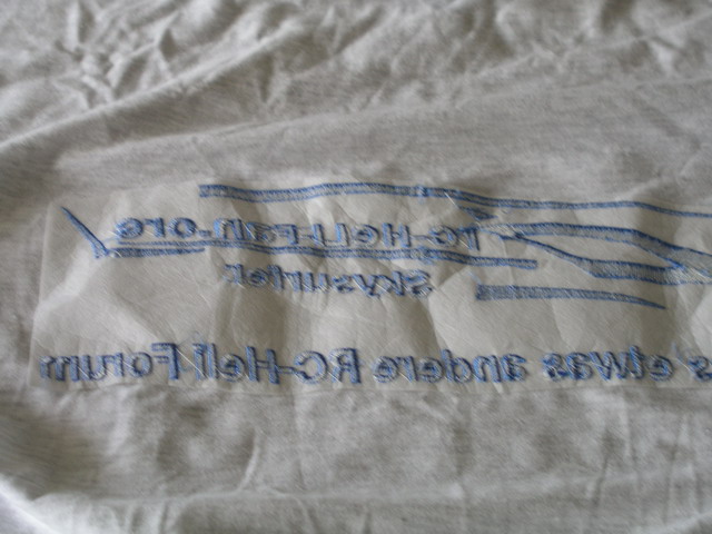 T-Shirt Rückenansicht von innen