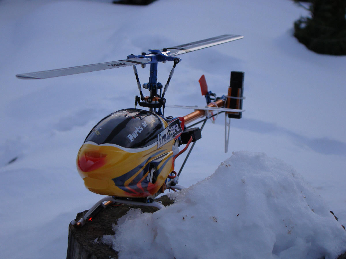 Selbst gebauter Rigid Kopf aus Copter-X Paddelkopf mit umgebauter Minitan Haube. Meine Schwiegermutter meinte treffend der hat eine Schnapsnase.