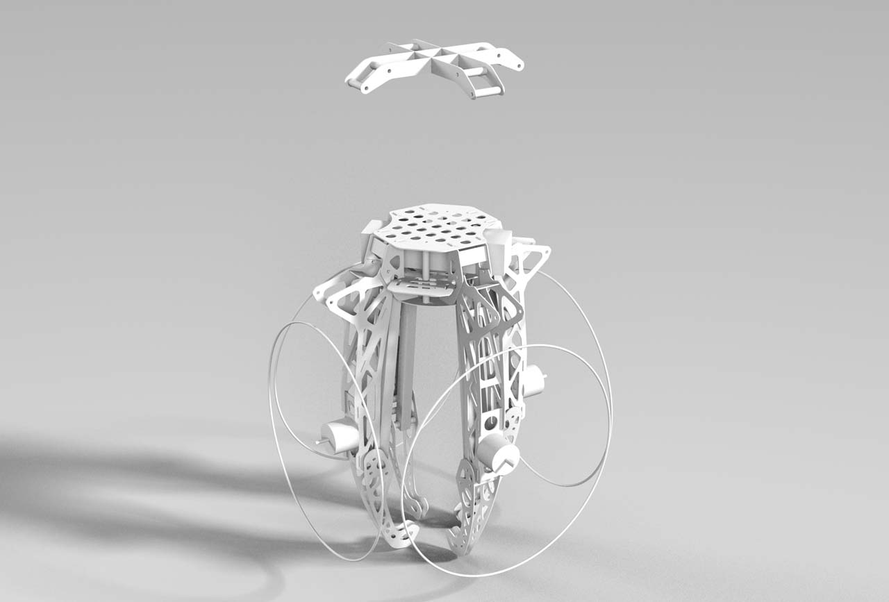 für den Transport bzw. zum verstauen 4 Schrauben raus und zusammenfalten