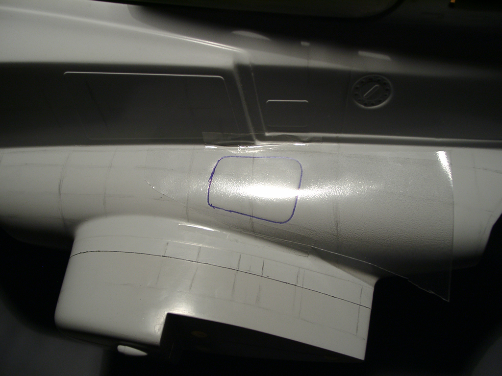 Hier ist die Klappe derzeit eingearbeitet