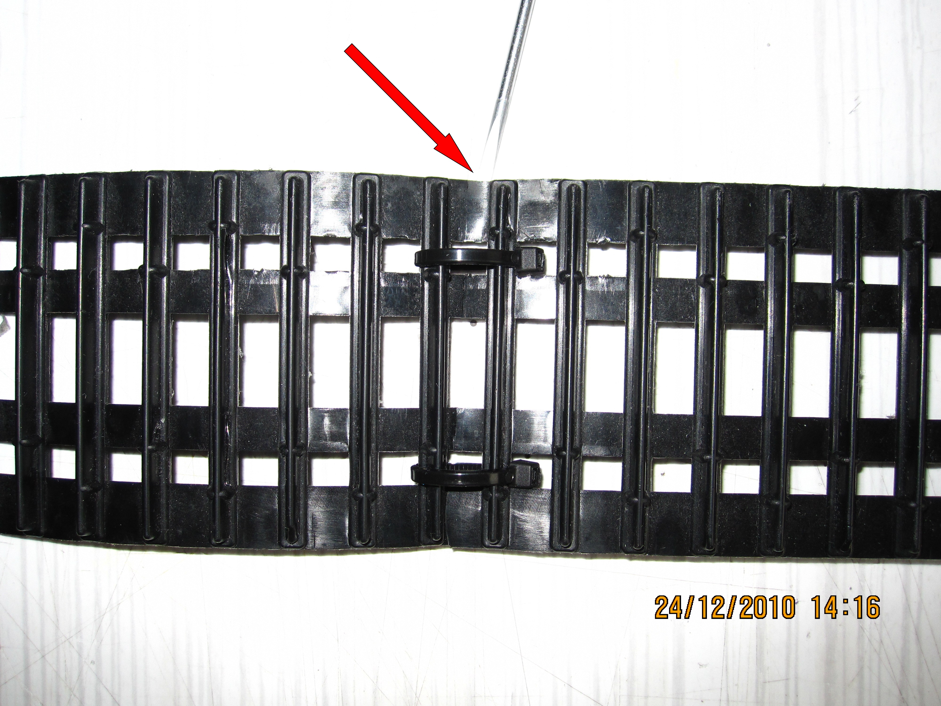 Reparatur von Kettenriss mit Kabelbinder