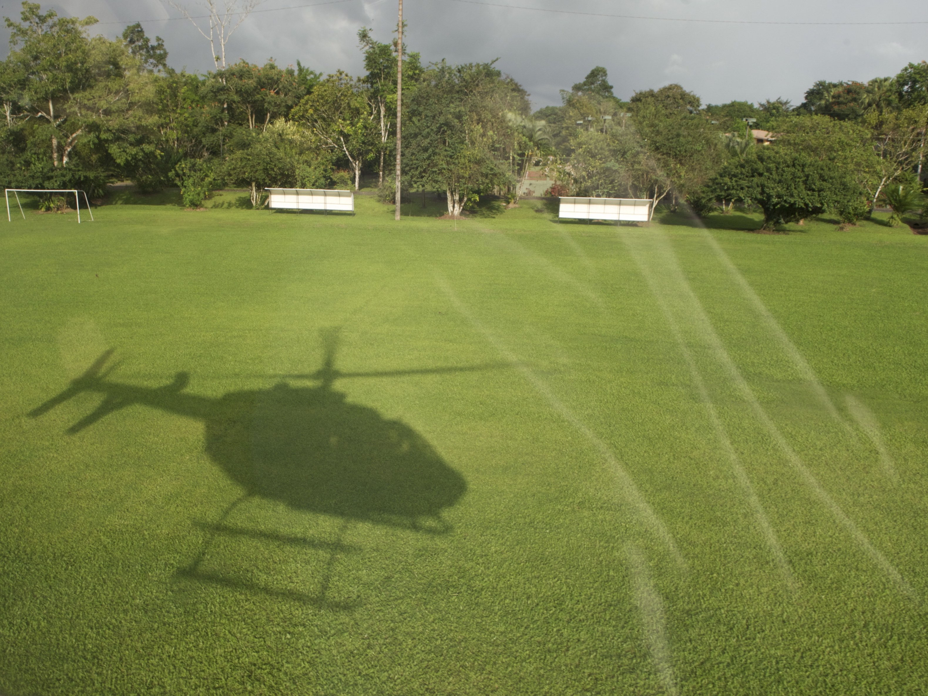 Landung Bell 407 aus Cockpit