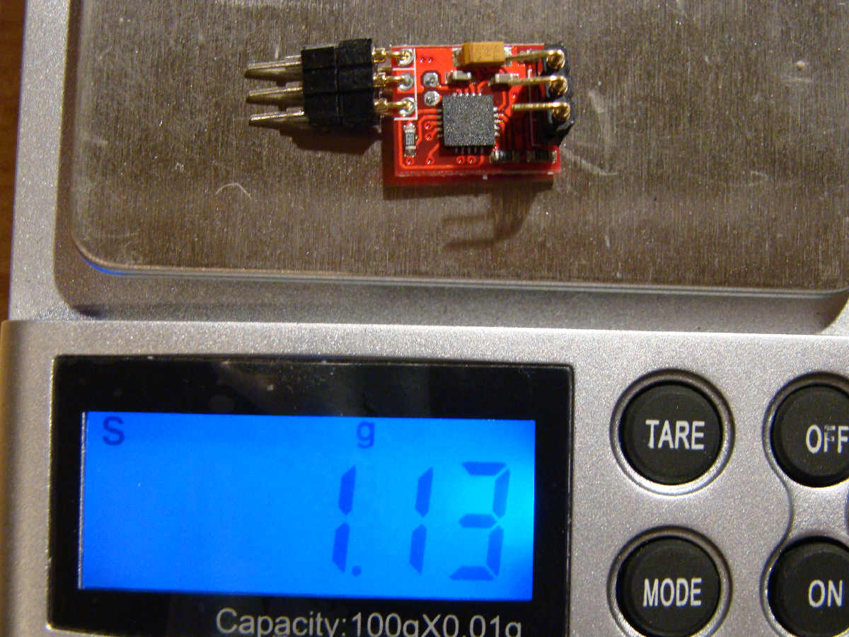 1,13Gramm für das ESC inkl. Stecker
