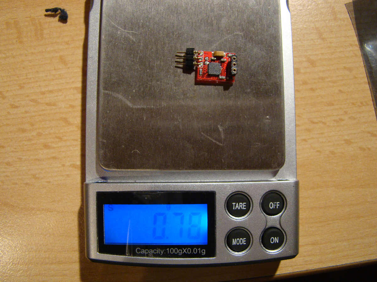 0,78 Gramm ESC mit den verlöteten Steckern